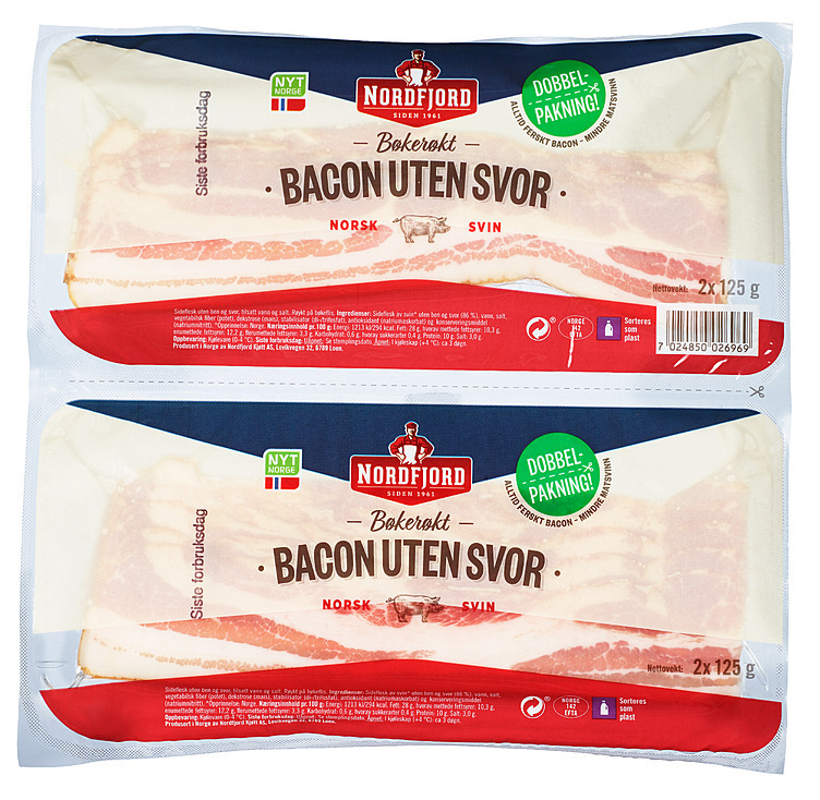 Bacon skivet  2x125g