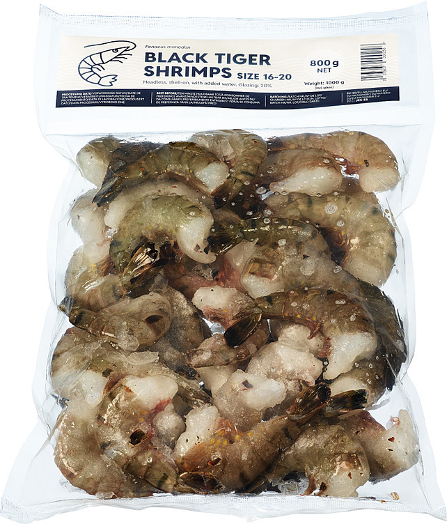 Black tiger scampi hlso ezp 16-20, 20% glasering  1kg
