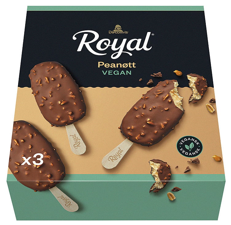 Royal peanøtt vegan 3pk  270ml