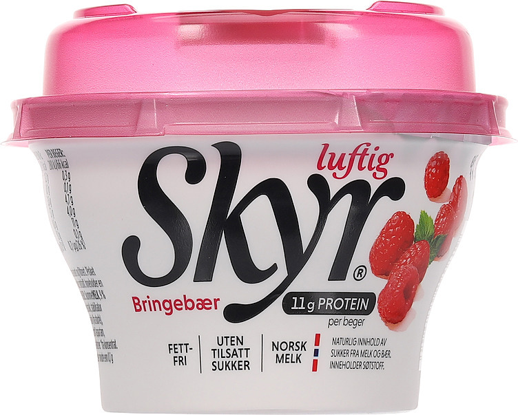 Skyr luftig bringebær beg   130g