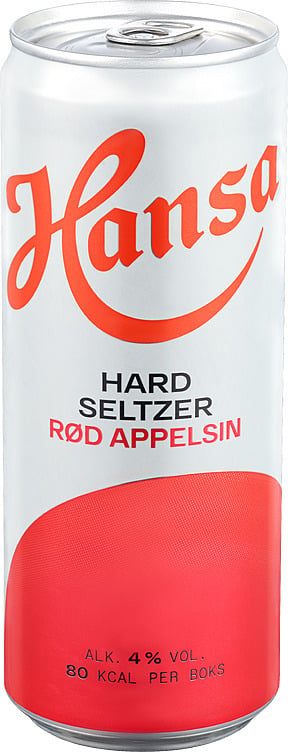 Hansa hard seltzer rød appelsin sleek bx  4%  24x33cl