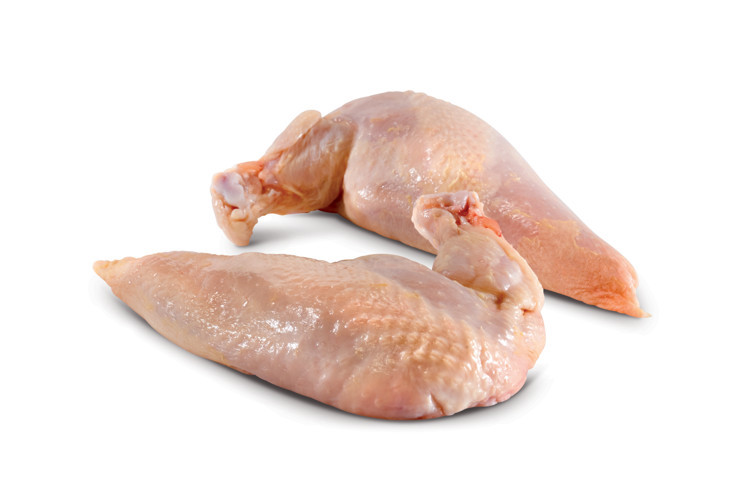 Kyllingbryst med skinn og vinge fryst   2x2,525kg