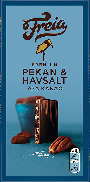 Premium mørk 70% pekan & havsalt 100g
