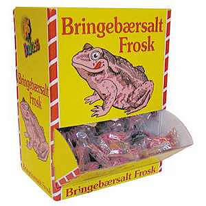 Bringebærsalte frosker    10g