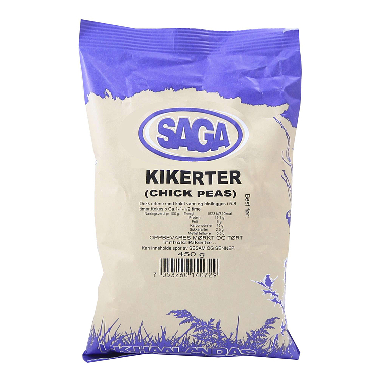 Saga erter chic peas  450g