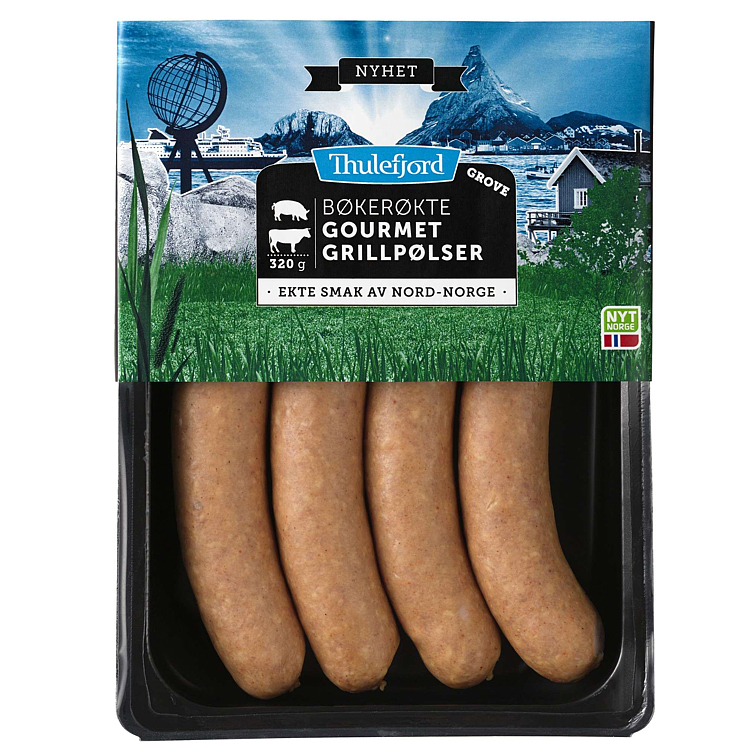 Gourmet grillpølse røkt   320g