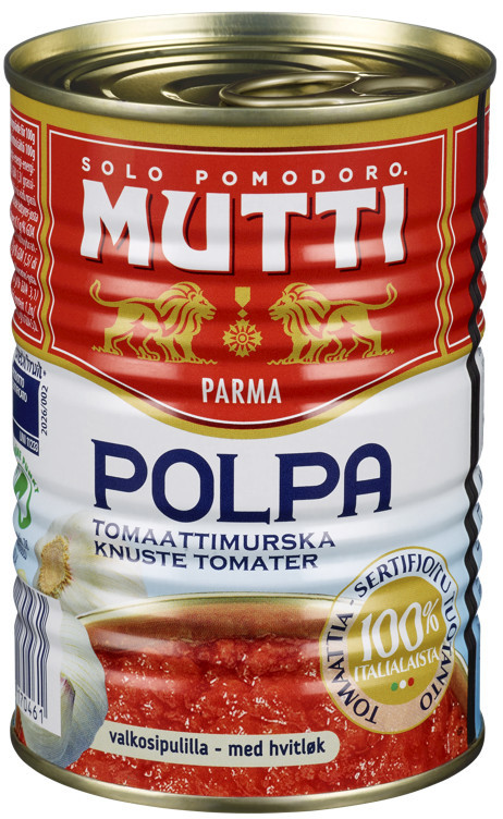 Tomater knuste m/hvitløk   400g