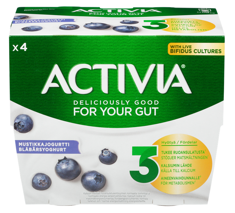 Activia blåbær   4x125g