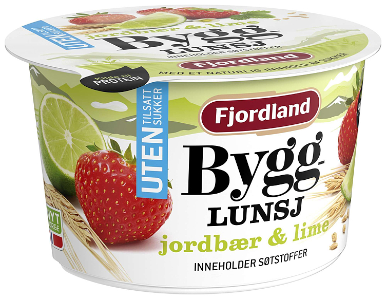 Byggrynlunsj uten tilsatt sukker med jordbær og lime  150g