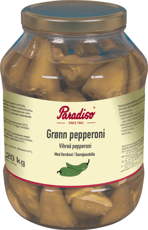 Pepperoni grønn m/ost  2,2kg