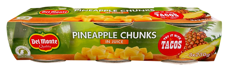 Del monte ananas-biter i juice 3pk 320g