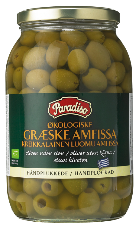 Oliven uten sten grønn økol.   1,85kg
