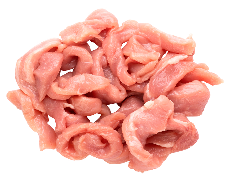 Kyllingkjøtt lår strimlet  2x2,5kg