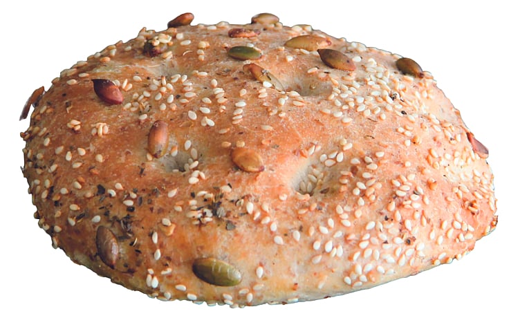 Focaccia gresskar og sesamfrø 100g   48stk