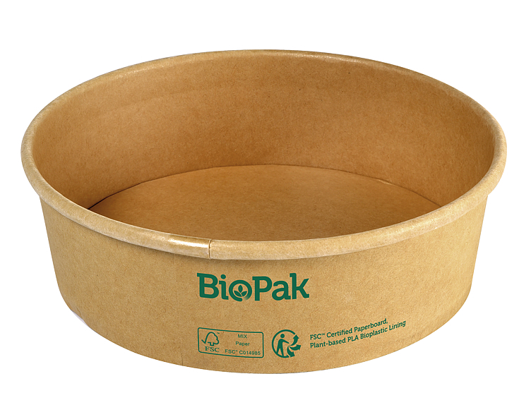 Skål ronda bred papp/pla brun 500ml   50stk