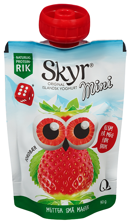 Skyr mini jordbær pose 90g