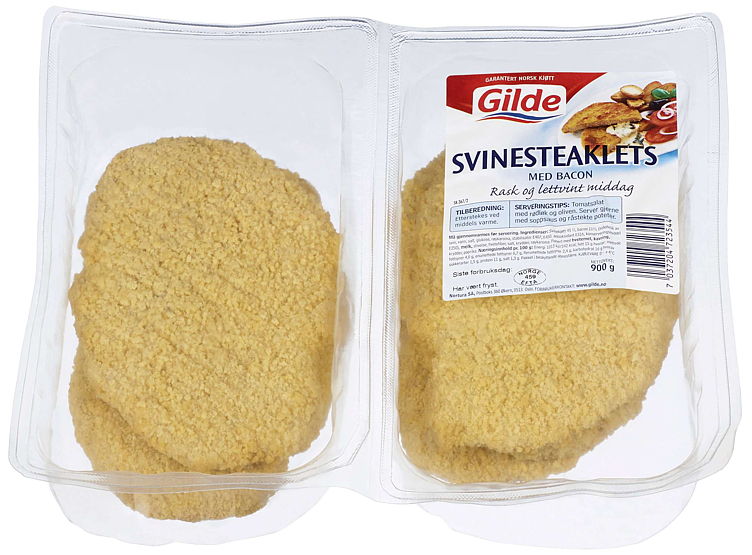 Svinesteaklets m/bacon   900g