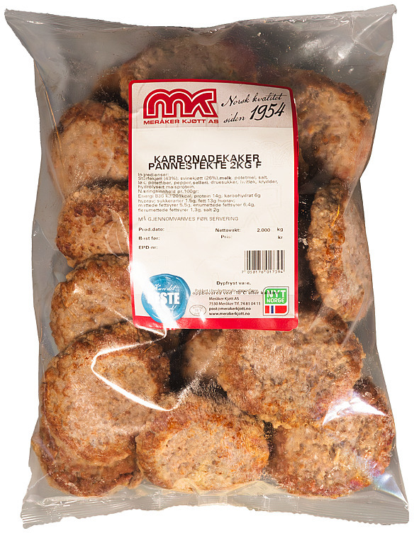 Karbonader pannestekte  2kg  ( 20 stk )