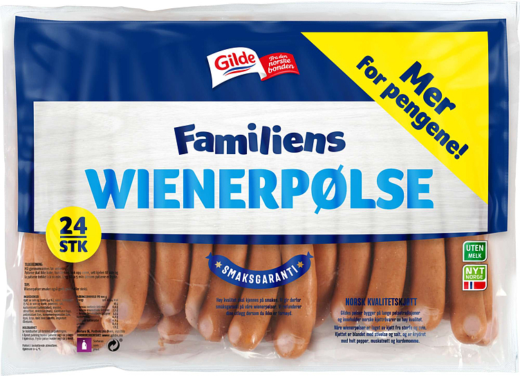 Familiens wienerpølse ca1,56kg  kg