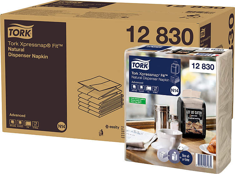 Dispenserserviett xpressnap fit natur 2-lag n14  720stk