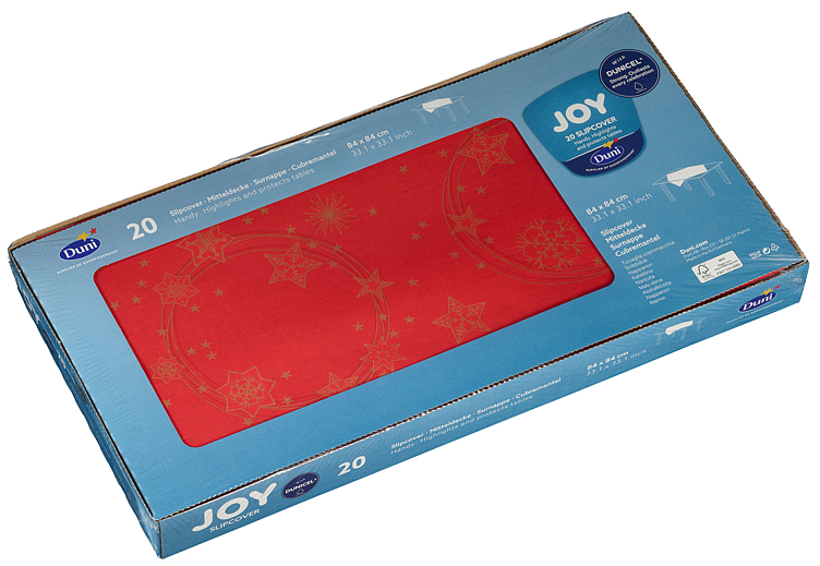 Duk dunicel 84x84cm star shine red  5stk