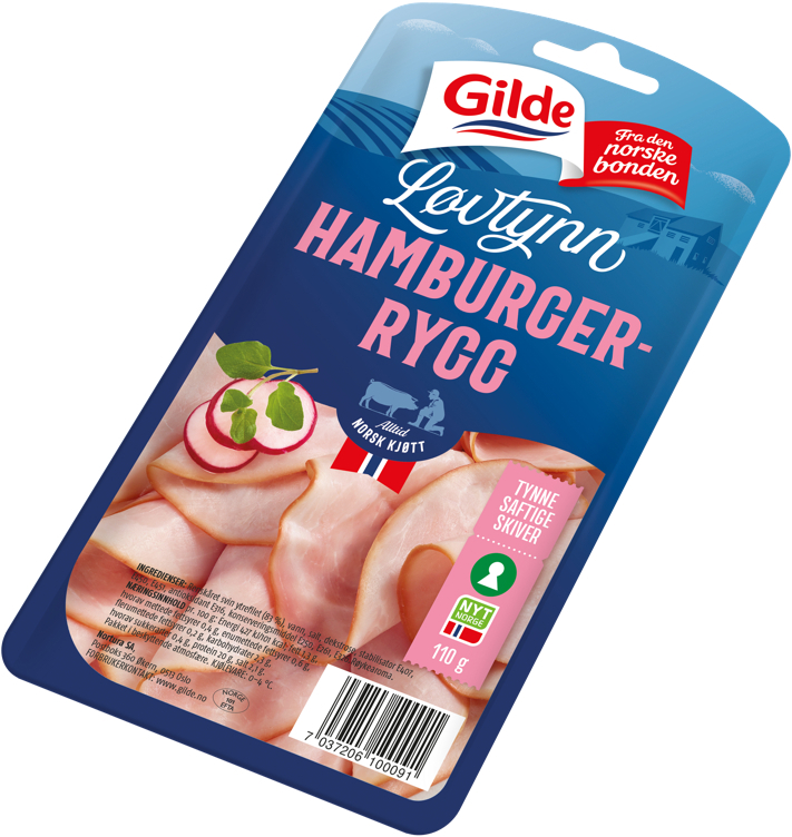 Hamburgerrygg løvtynn 110g