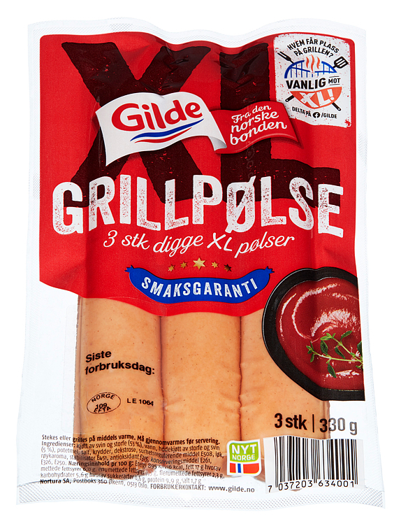 Xl grillpølse  330g