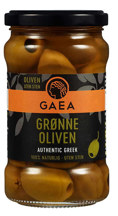 Gaea grønne oliven uten sten   290g