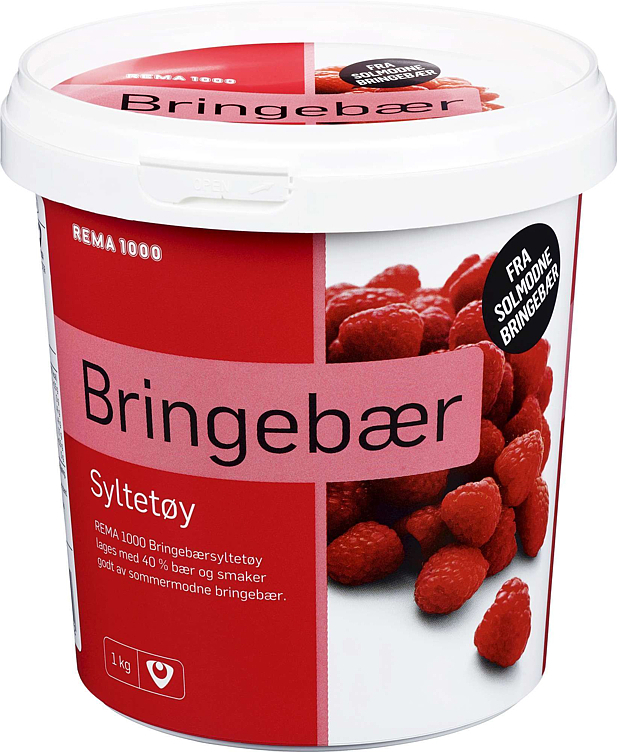 Rema 1000 bringebærsyltetøy 1kg