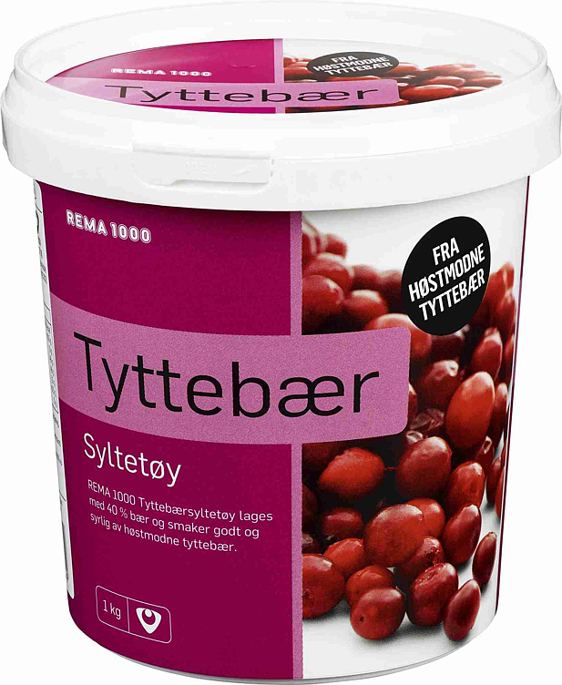 Rema 1000 tyttebærsyltetøy 1kg