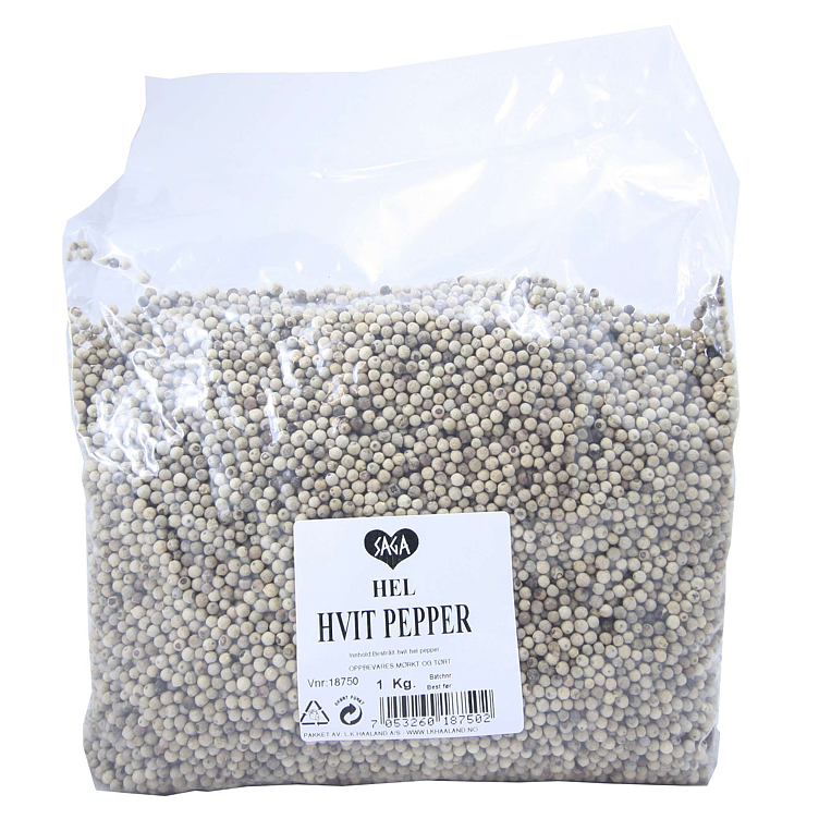 Pepper hvit, hel        1kg