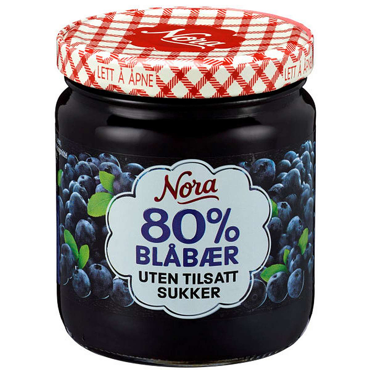 Blåbær syltetøy u tilsatt sukker   275g