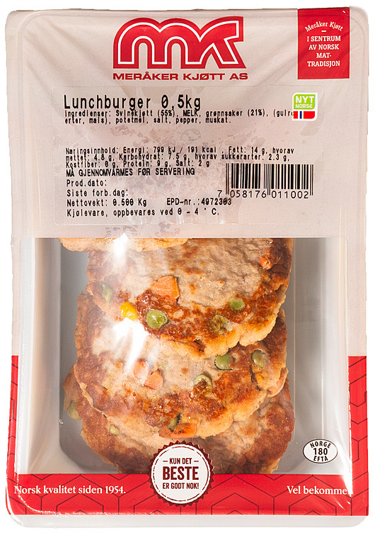 Lunchburger stekt   0,5kg
