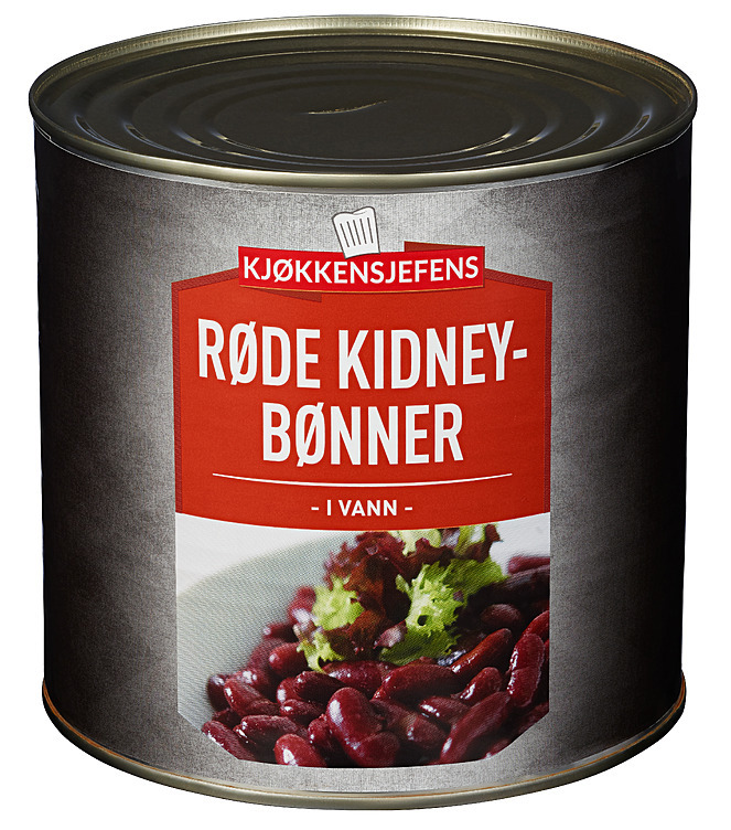 Røde kidney bønner i vann   2,6kg