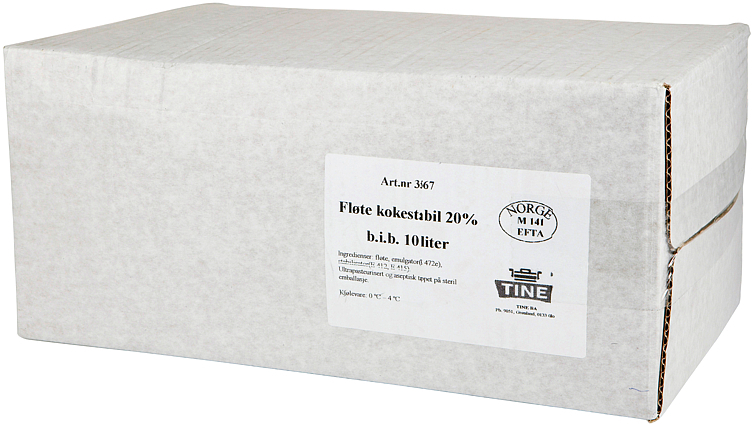 Fløte 20% kokestabil bib    10l