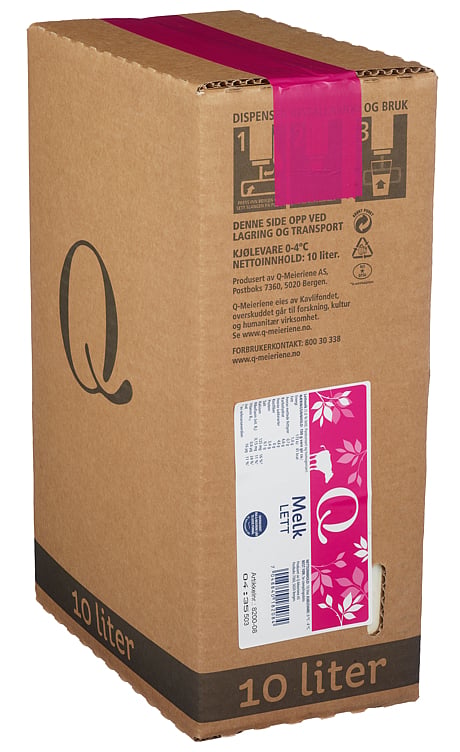 Q milk semi skimmed bib 10l