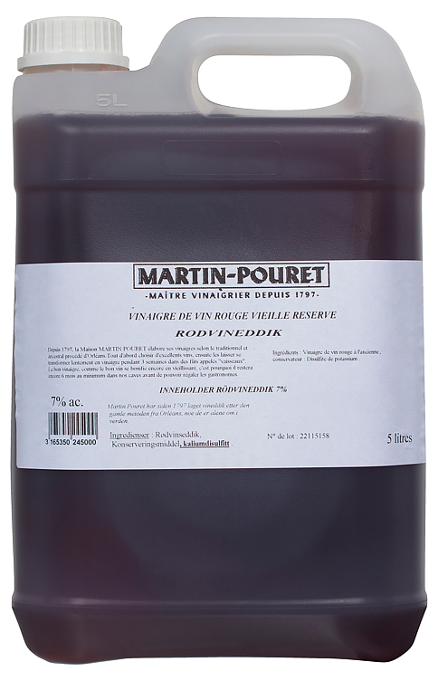 Eddik rødvin m pouret  5l