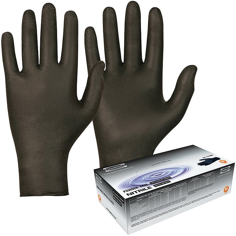 Engangshansker nitril sort m   100stk