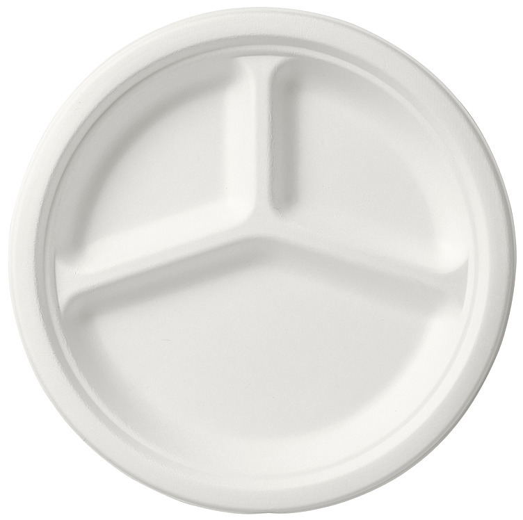 Tallerken papp flat 26cm fiber hvit 3r  50stk