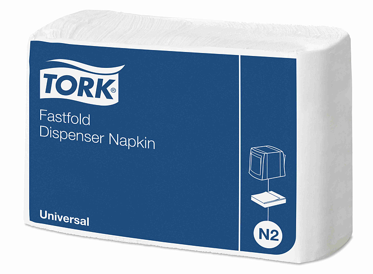 Dispenserserviett hvit ff n2 1-lag   300stk