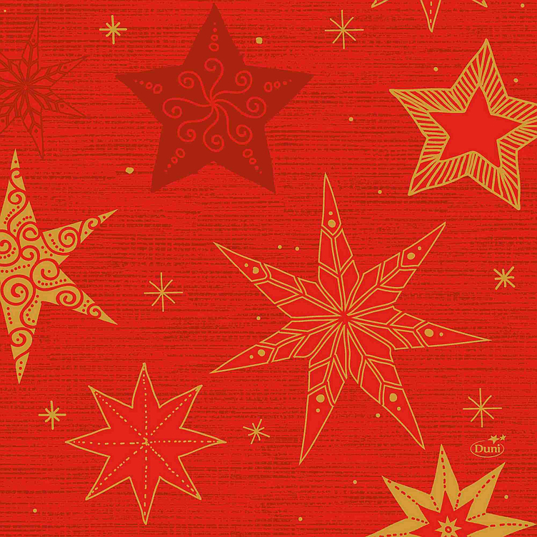 Serviett star stories red 33cm    50stk