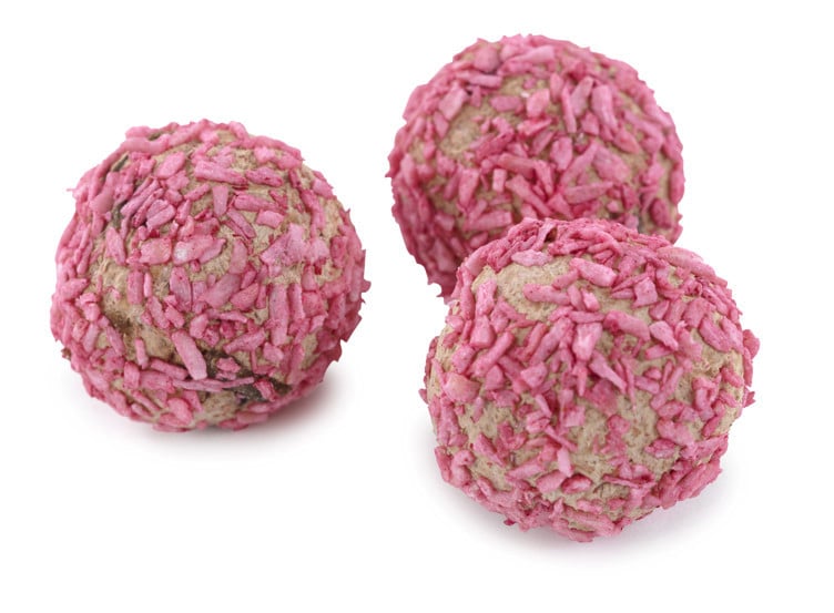 Rawboll bringebær & lakris   49x30g