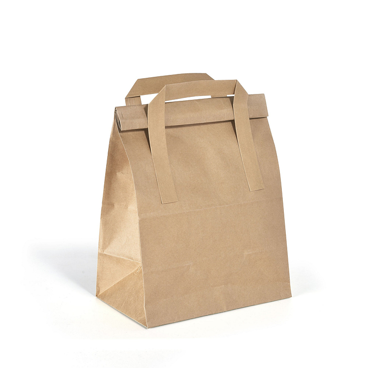 Papirpose takeaway br.m/håndt biopak 5l  500stk