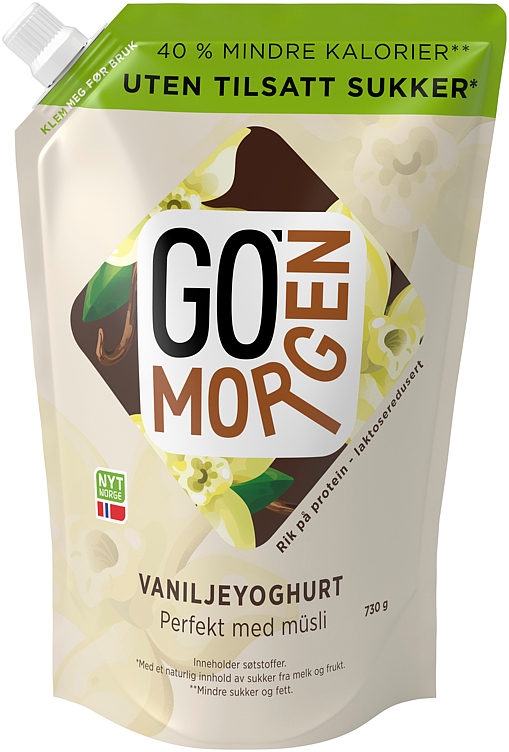 Go'morgen vanilje uten tilsatt sukker  730g
