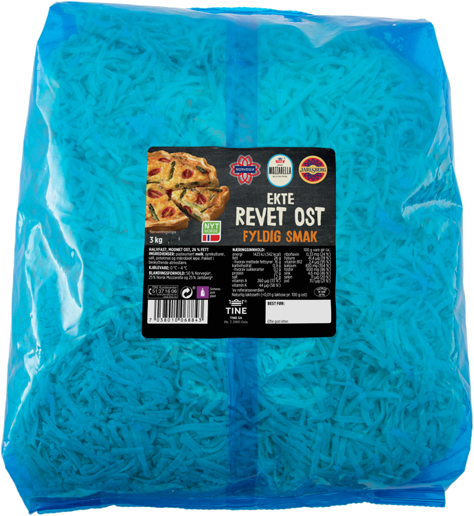 Grated cheese rich flavour   3kg