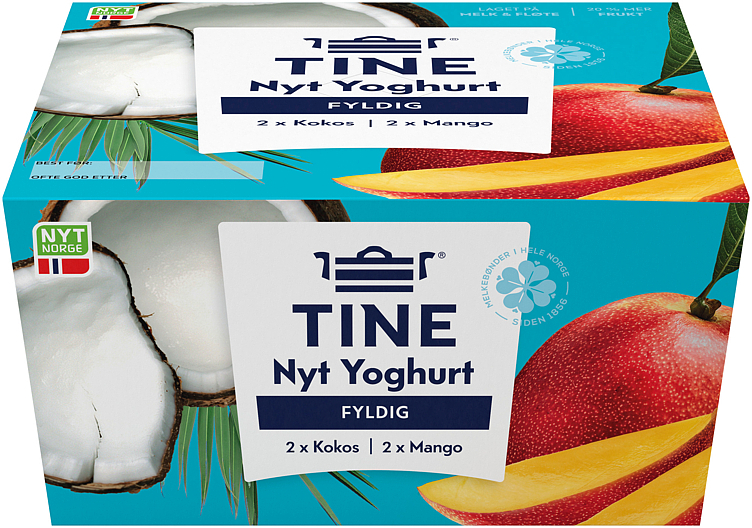 Yoghurt nyt mango/kokos 4x125g