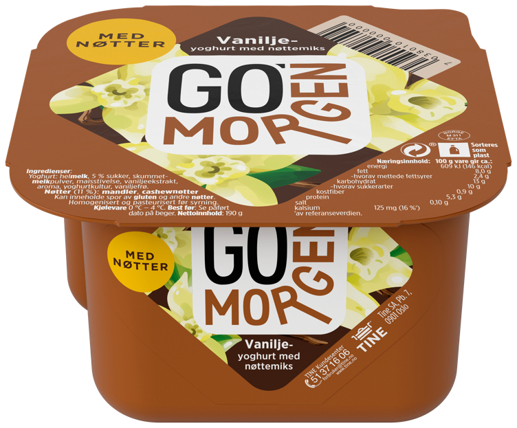 Go morgen yoghurt vanilje/nøtter  190g