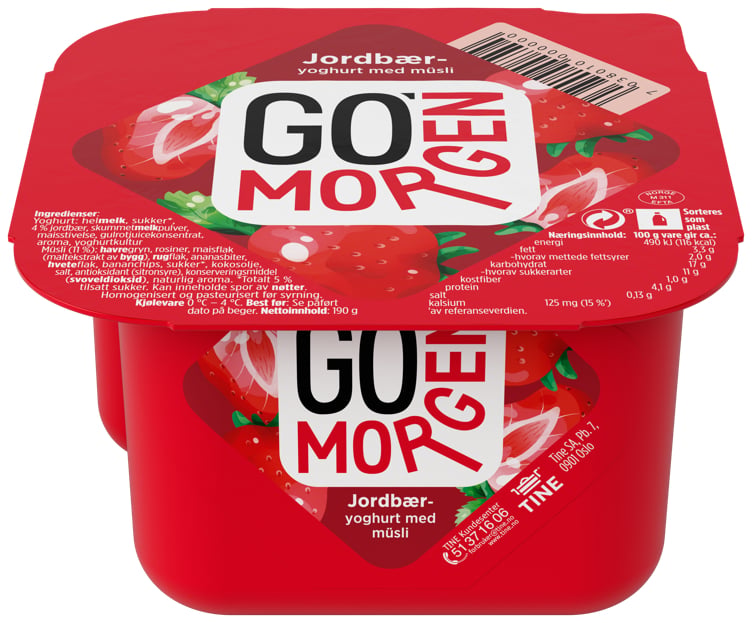 Go morgen yoghurt jordbær  190g