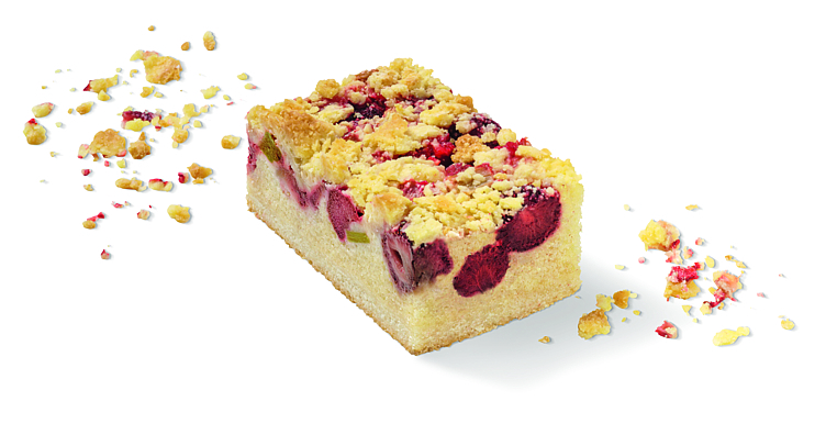 Strawberry rhubarb cake sliced 20 pieces  2400g