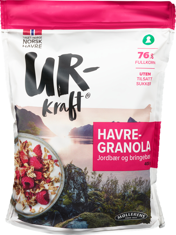Havregranola jordbær/bringebær urkraft  400g